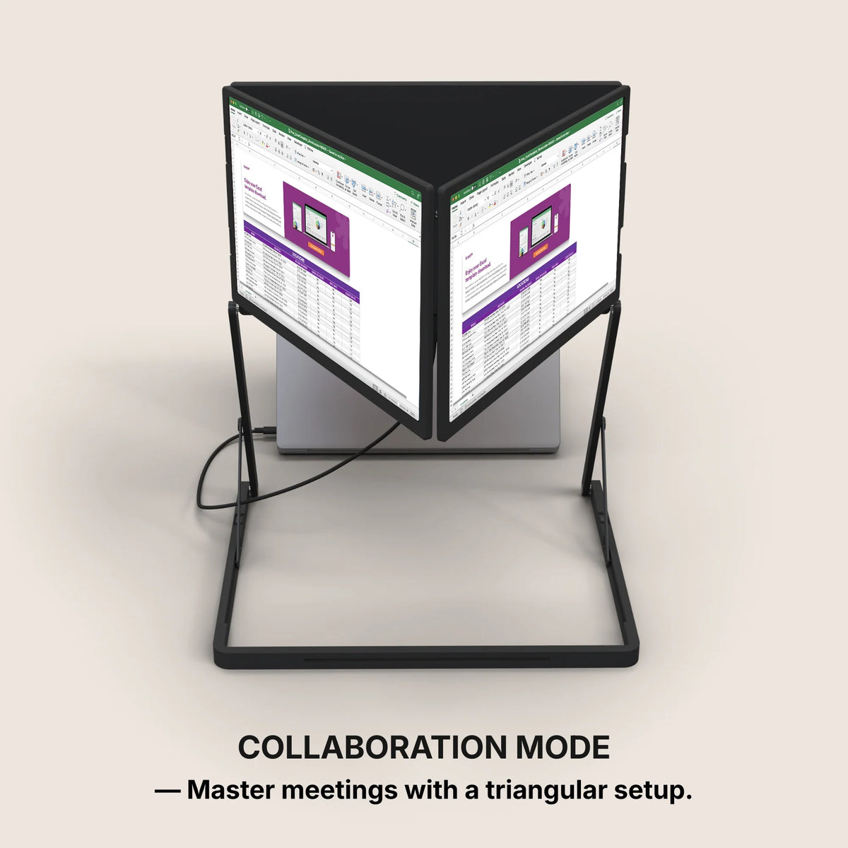 Extended Triple — Elevated Laptop Monitor