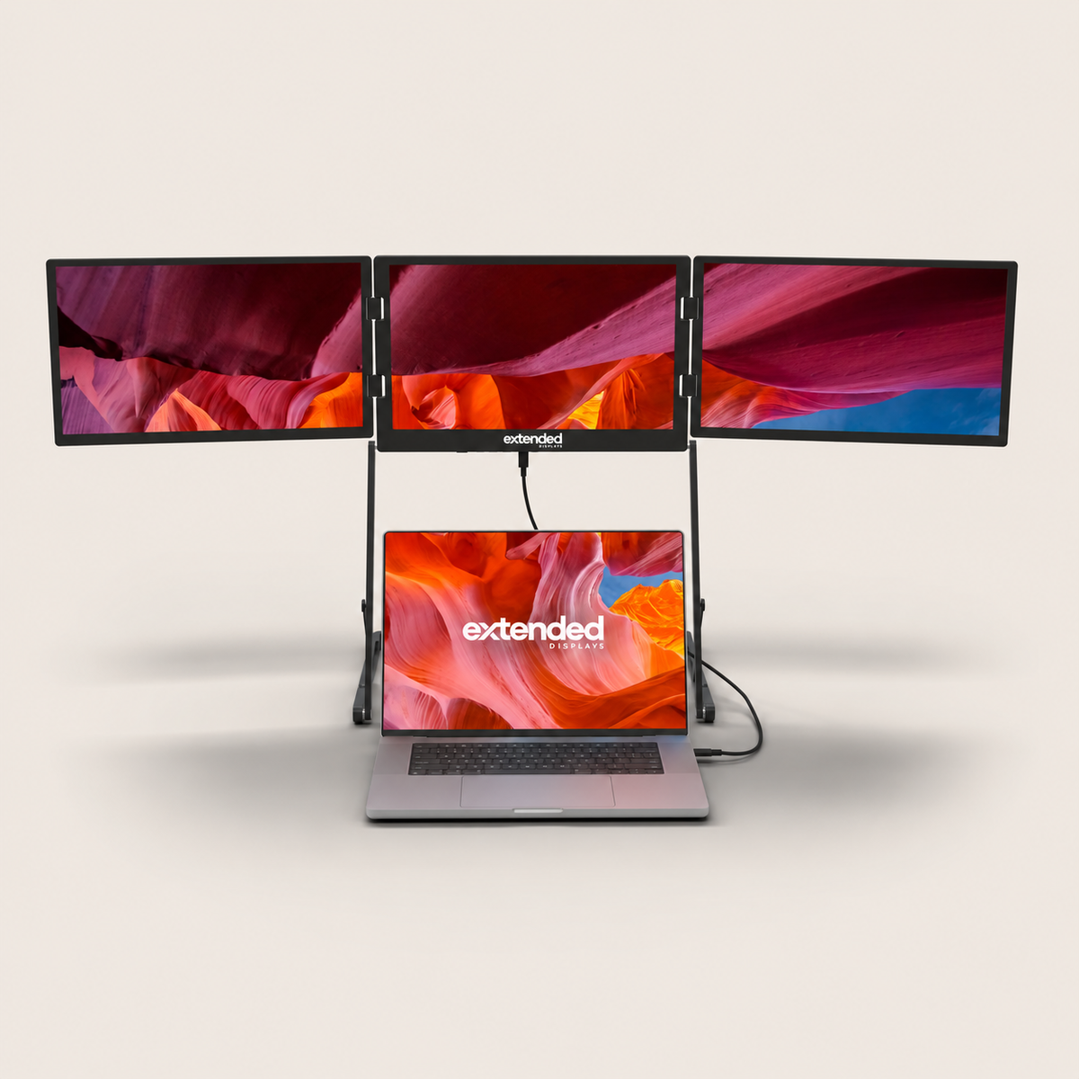 Extended Triple — Elevated Laptop Monitor