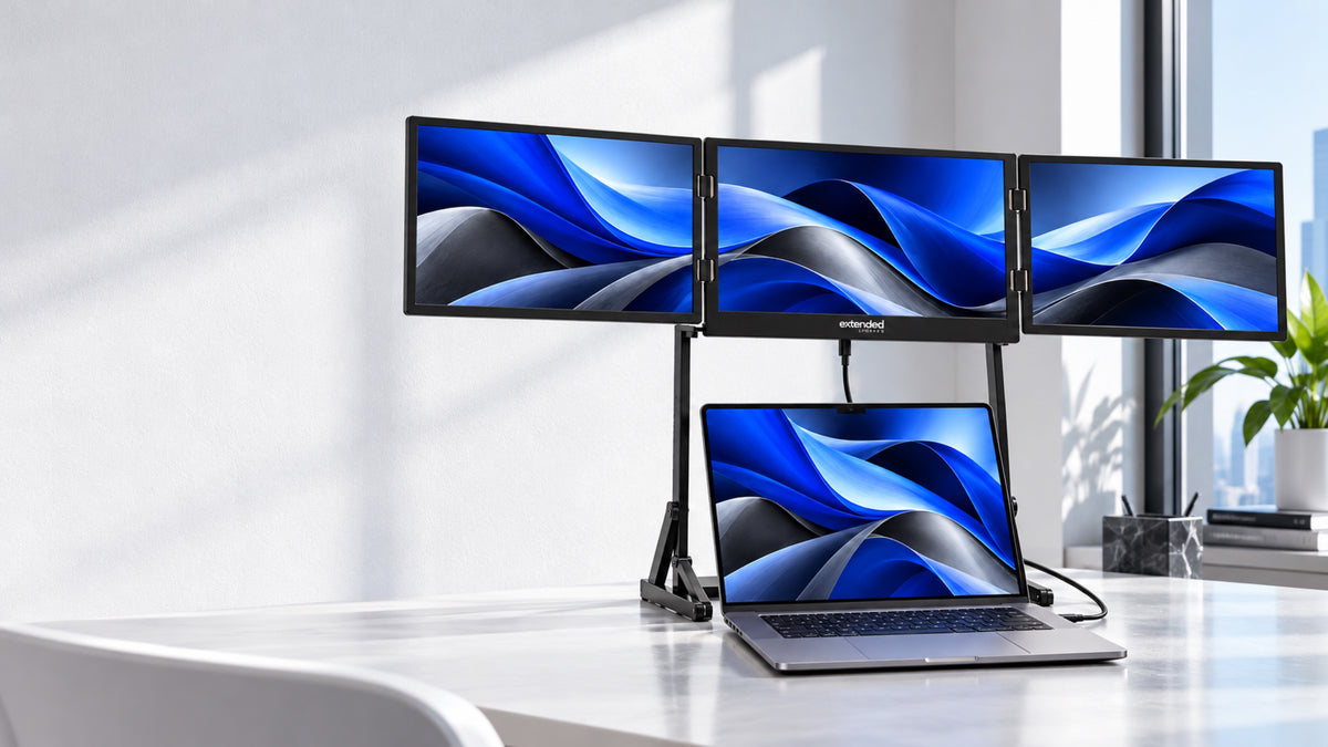 Extended Triple — Elevated Laptop Monitor