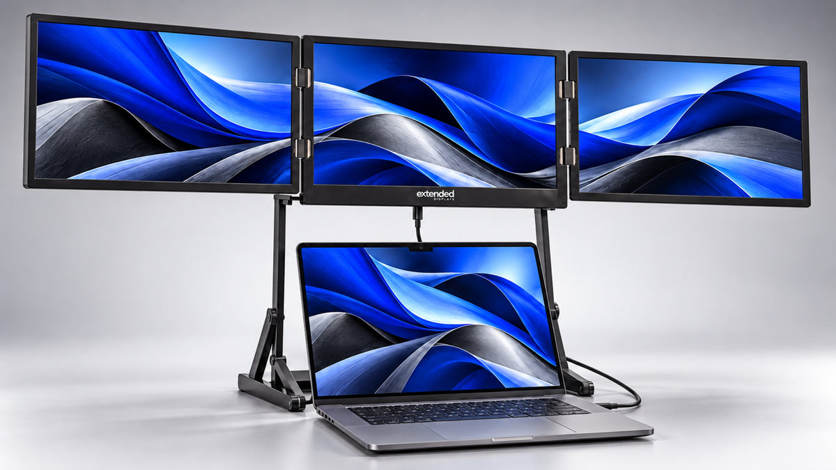Extended Triple — Elevated Laptop Monitor