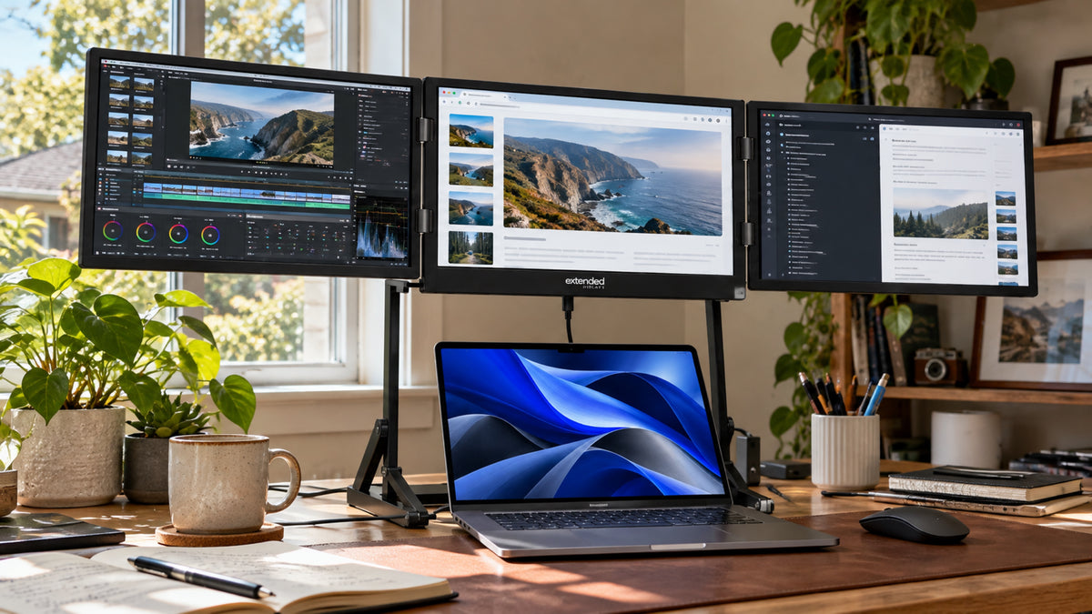 Extended Triple — Elevated Laptop Monitor
