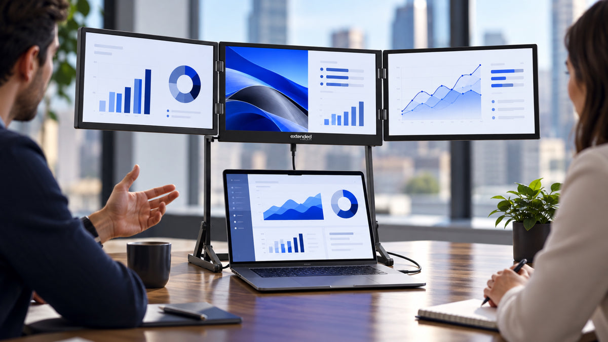 Extended Triple — Elevated Laptop Monitor