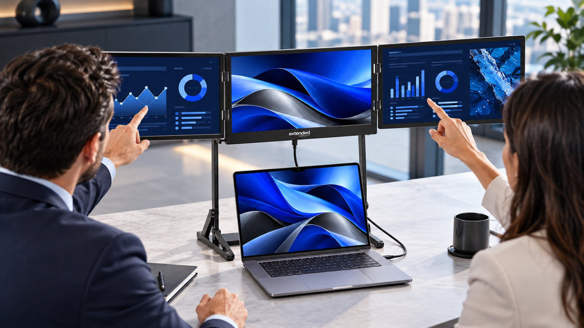 Extended Triple — Elevated Laptop Monitor