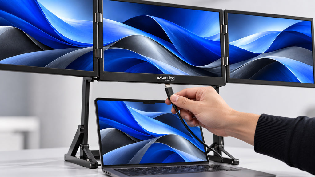 Extended Triple — Elevated Laptop Monitor