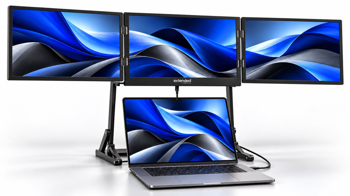 Extended Triple — Elevated Laptop Monitor